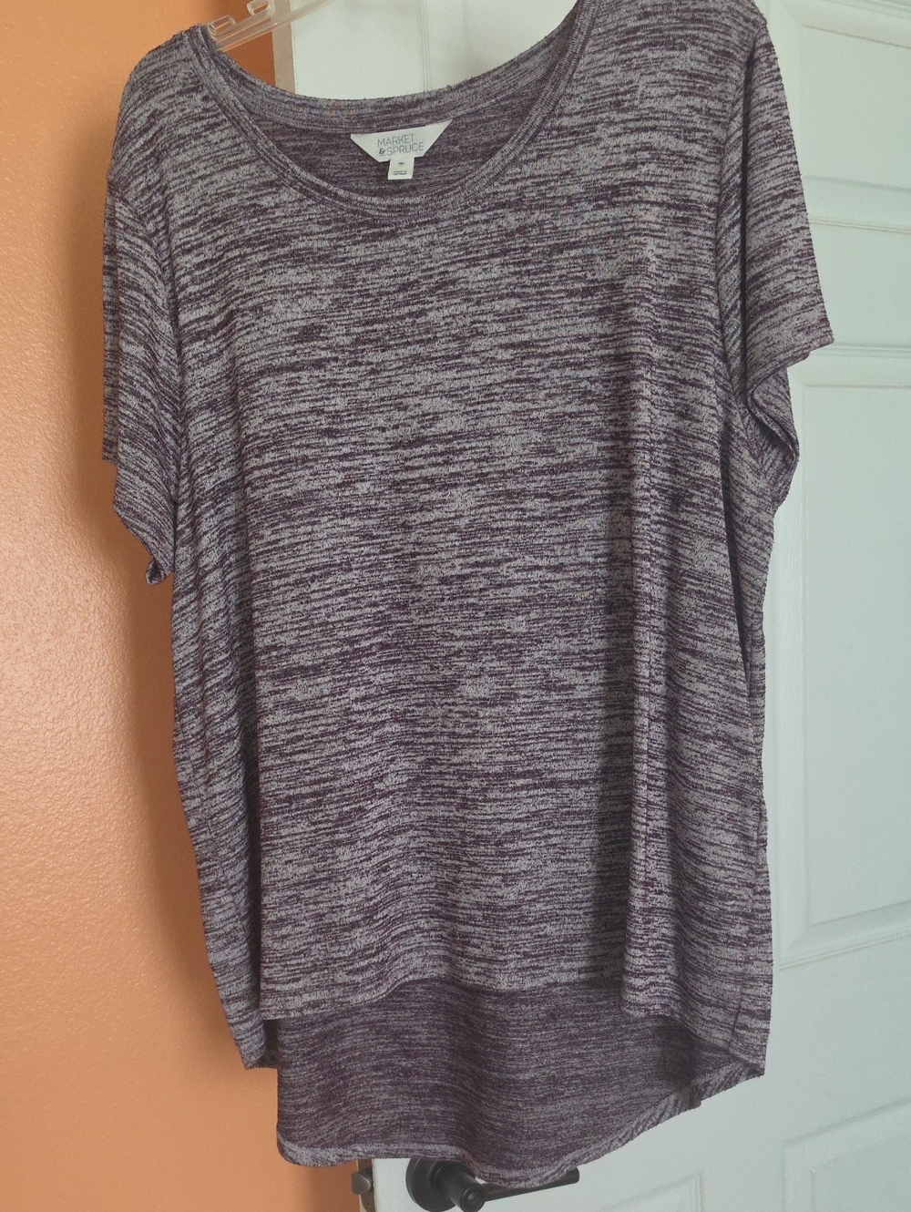 Market & Spruce Marled Plum Short Sleeve Tee